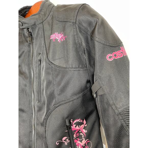 Castle Snowmobile Jacket Black Pink accents Womens Medium - Picture 4 of 11